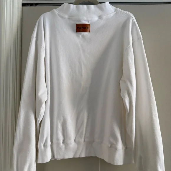 Parke White Ribbed Pullover - Picture 4 of 6